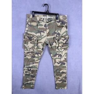 Grindhouse Cargo Camo Pants Mens 36x31 Grunge Skater Woodland Utility Zip Pocket